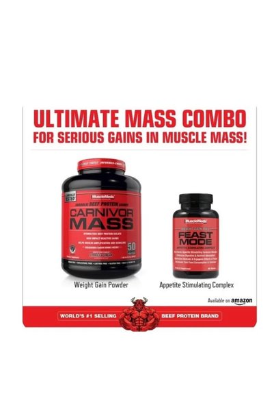MuscleMeds Carnivor Mass Gainer Beef Protein Isolate Shake Cookies And Cream