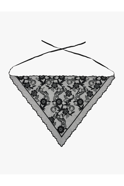 Koton Bağlamalı Çiçek Desenli Dantel Detaylı Bandana Fular