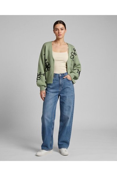 Trend Kapında Cardigan tricotat cu motive florale