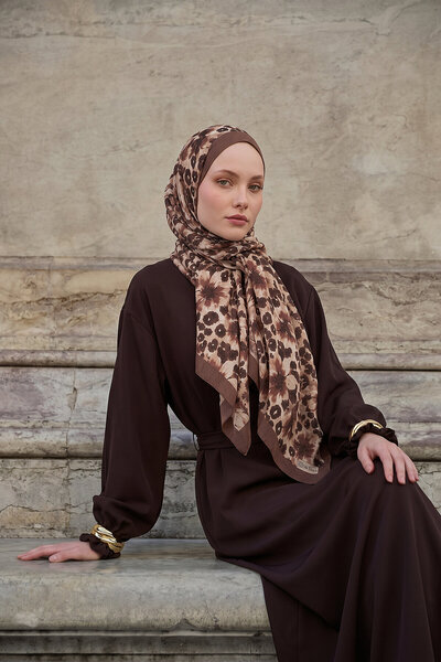 SilkTouch Chocolate Leona Pattern Kraş Shawl