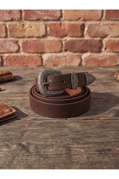 EBG Fashion Kadın Western Kovboy Kemer – Antik Gümüş Gravür Tokalı ve Metal U...