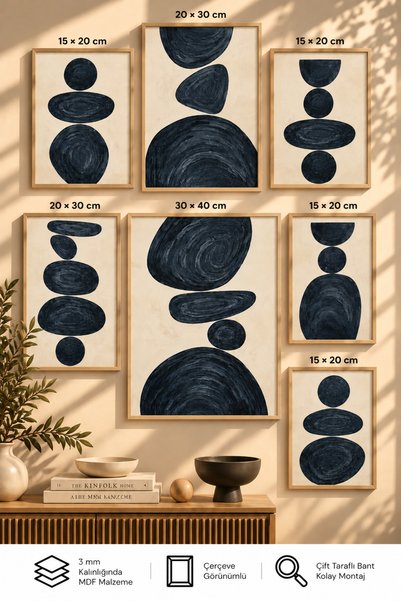 UNT 7-Piece Frame-Looking Modern Painting Set |   Living Room, Office, Kitche...