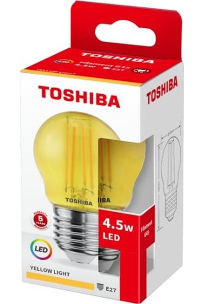 Toshiba Λάμπα LED Νήματος Κίτρινο G45 E27 4.5W - (DELS-FGY44P5Y7AF11)