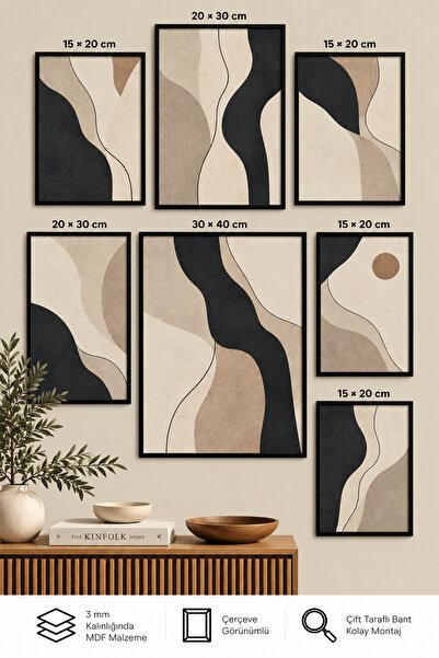 UNT 7-Piece Frame-Looking Modern Painting Set |   Living Room, Office, Kitche...