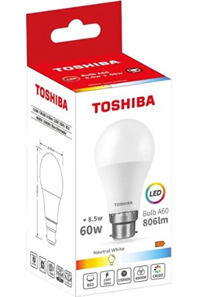 Toshiba LED A60 B22 8.5W 4000K - (DELS-BL448P522AE21)