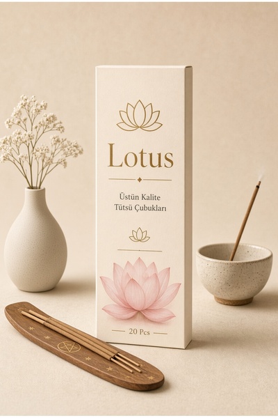 dr baharat Lotus Kokulu Çubuk Tütsü 20’li – Kalıcı Oda Kokusu – Hediye Ahşap ...