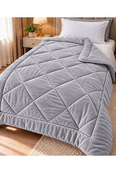 SELORA MAISON Single Welsoft Quilt 155X215 cm 2070 Gr Silicone Fiber Filled Double-Sided Soft Warm Quilt