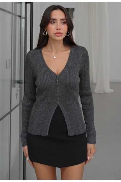 fujya Cardigan cu fir metalic