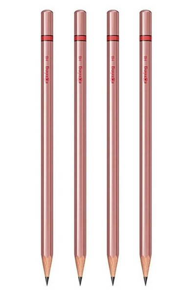 Rotring قلم رصاص معدني HB عبوة من 4 قطع نحاسية