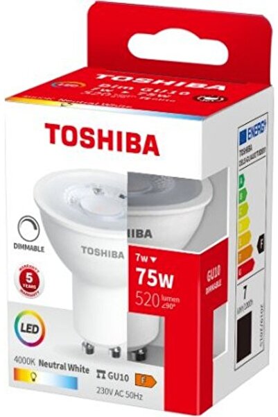 Toshiba LED GU10 7W 4000K Ρυθμιζόμενης Έντασης - (DELS-GU44007T8DE51)