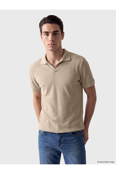 LC Waikiki Beige Standard & Regular Men's T-Shirt—The NEVAVM Difference