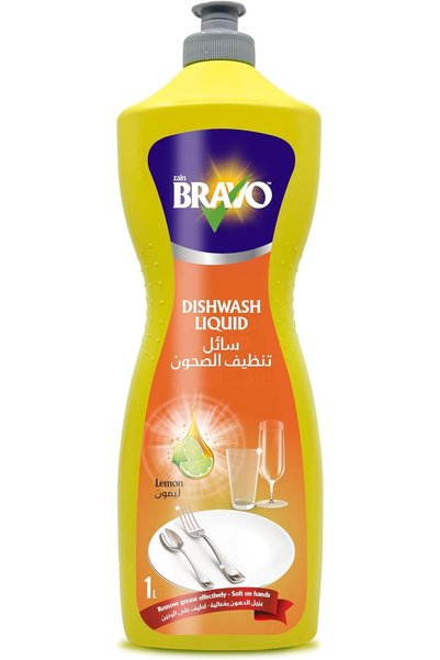 Bravo Dishwash Liquid Lemon - 1LTR