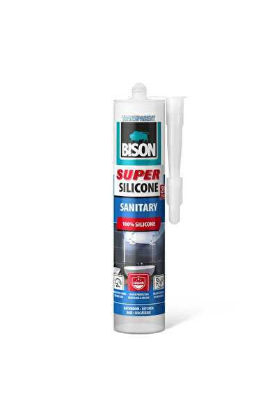 Bison Silicon sanitar transparent Super, 280 ml, rezistent la mucegai si apa