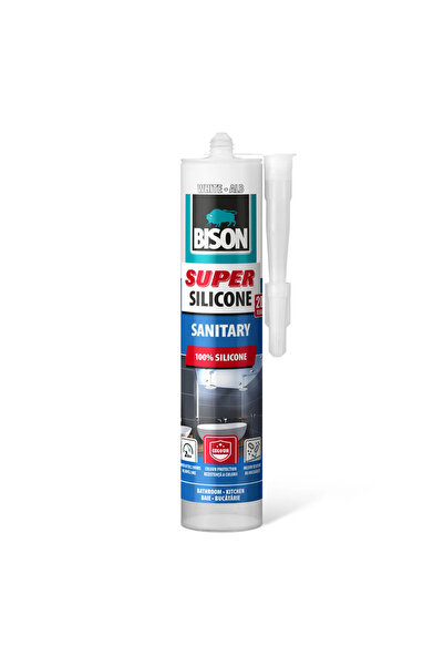 Bison Silicon sanitar Super, alb, 280 ml, rezistent la mucegai si UV