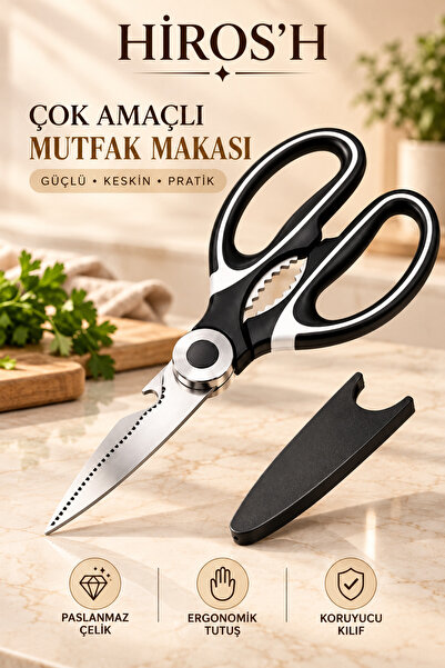 HİROS'H Çok Amaçlı Mutfak Makası Güçlü Keskin Pratik Mutfak Makası