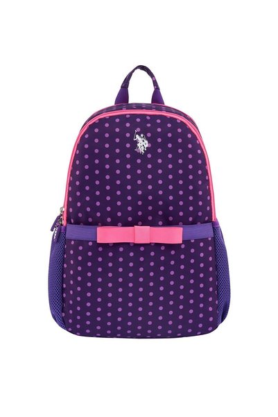 U.S. Polo Assn. Rucsac pentru fete mov cu buline PLÇAN24290