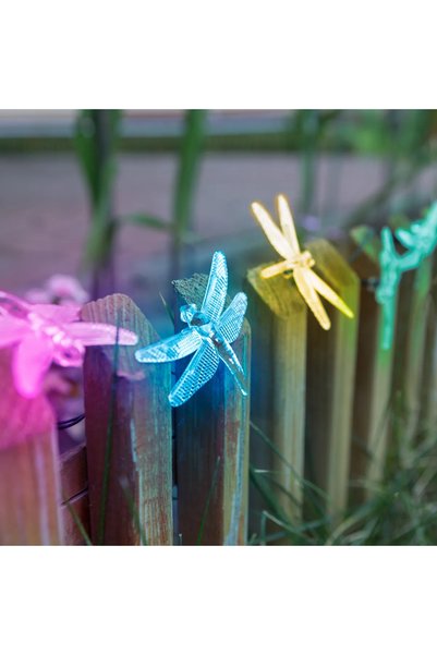 Garden of Eden Sir luminos solar libelule 2 m, 10 LED color, iluminat decorat...