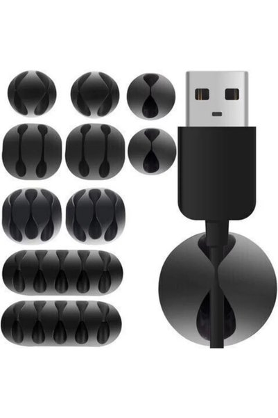 MACVI Set Macvi® suport organizare cabluri, 10 bucati, 5 dimensiuni diferite,...