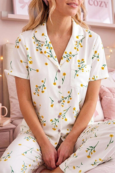 bysocafashion Women's Multi-Colored Floral Printed Wrinkled Fabric Short Slee...