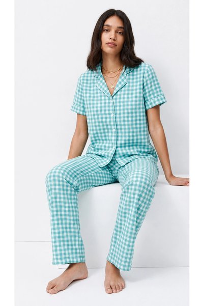 bysocafashion Women's Aqua Green Standard Size Elasticated Pajama Set