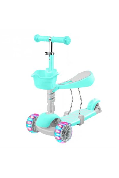Teno Trotineta pentru Copii 2 in 1 Teno®, scaunel incorporat, lumini,3 roti, ...
