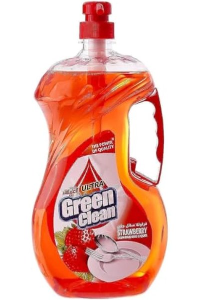 Green Clean Dishwashing Liquid – Strawberry Scent – Tough on Grease, Gentle o...
