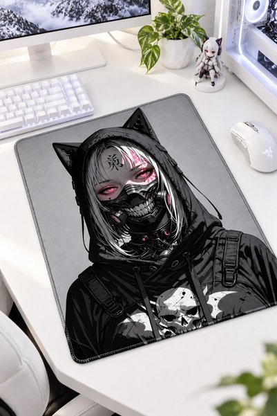 DeseneBak 50x40 Cm Cat Woman Desenli Gaming Oyuncu Mouse Pad Kaymaz Taban Büy...