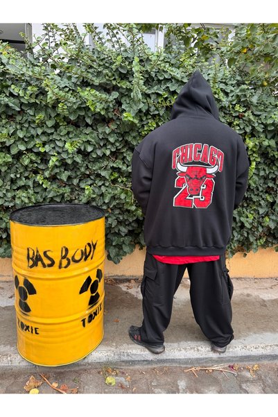 Bas Body FitnessWear Bulls Back Printed Front King Printed Plus Size Μαύρο με...