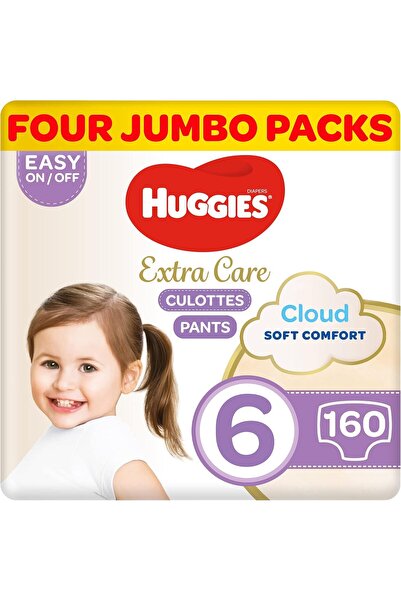 Huggies حفاضات إكسترا كير، مقاس 6، 15-25 كجم، عبوة ميجا، 160 حفاضة بنطلون