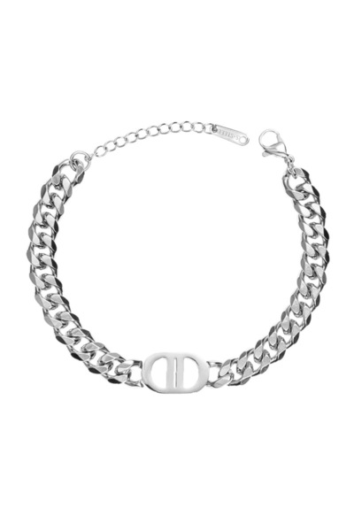 Alviro Brățară de damă cu detalii decorative, argintie, 18+2 cm