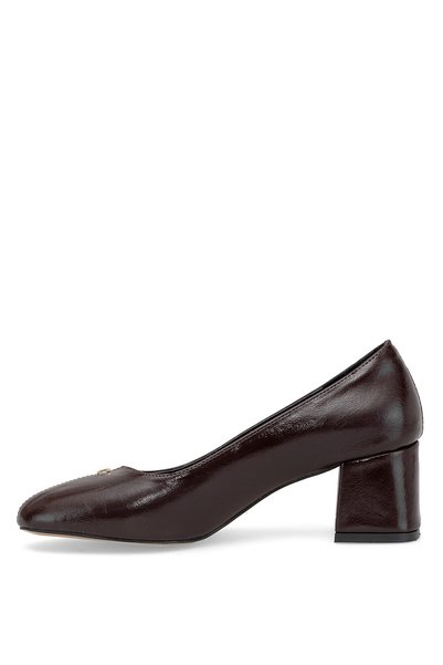 Ayakkabı Fuarı Elit Pm483 K1210 Women's Classic Heeled Shoes Brown