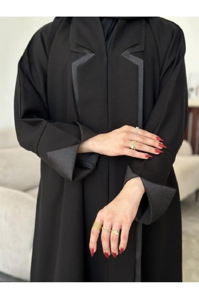 Rosana عباية نورهان اسود عباية سوداء فخمه بقصه بليزر رسميه مع اكتاف واكمام مم...