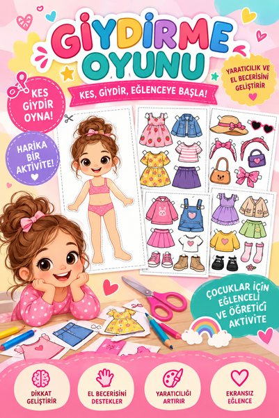 PAMEPAW Giydirme Oyunu, Kes ve Giydir, Çocuklar için Harika Aktivite.