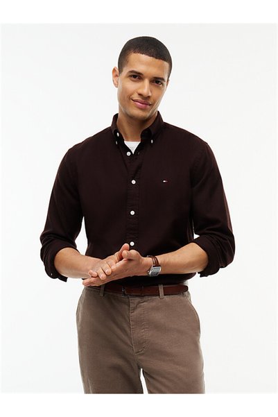 Tommy Hilfiger Erkek Regular Fit Esnek Pamuklu Göğüste TH Logo Bayrak İmzalı ...