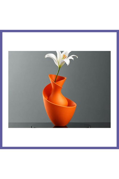 Generic Brand Vază Bold cu imprimeu 3D – Vază decorativă cu forme fluide – Po...