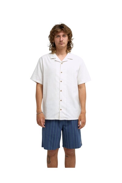 BİLLABONG Cămașă albă Vacay Linen Ss pentru bărbați