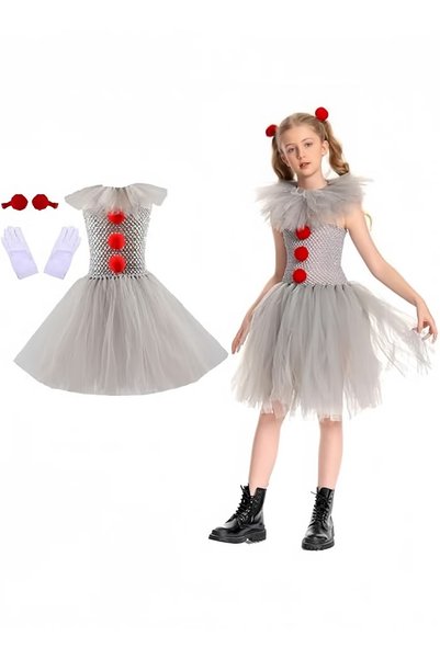 GGEROU Clown Costume for Girls Halloween Clown Costume Set Cute Tulle Tutu Dr...