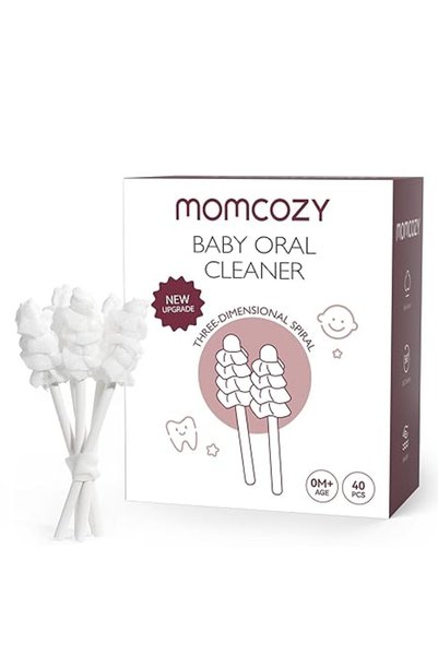 Momcozy أعواد تنظيف الفم واللسان للأطفال - 40 قطعة