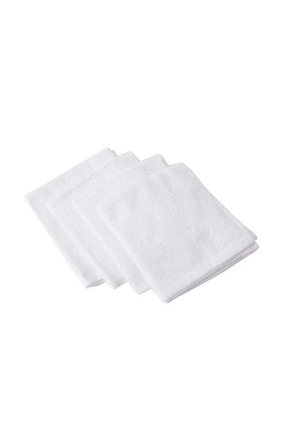 Arabest طقم مناشف وجه أبيض مكون من 4 قطع، 30 × 30 سم