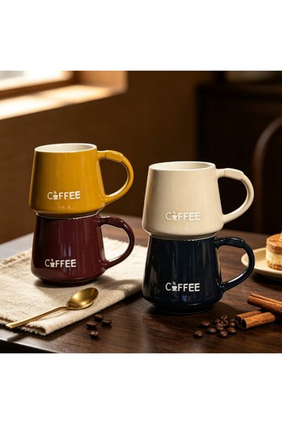 idei Glossy ceramic mug with conical shape, volume 350ml, mug for coffee and ...