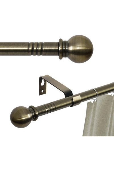 Arabest Antique Brass Curtain Rods for Windows 28 to 50 inch, 5/8 inch Small ...