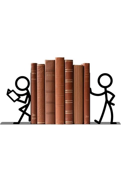 TERRIFI Cute Funny Book Ends for Kids, People Bookends, Metal Unique Office D...