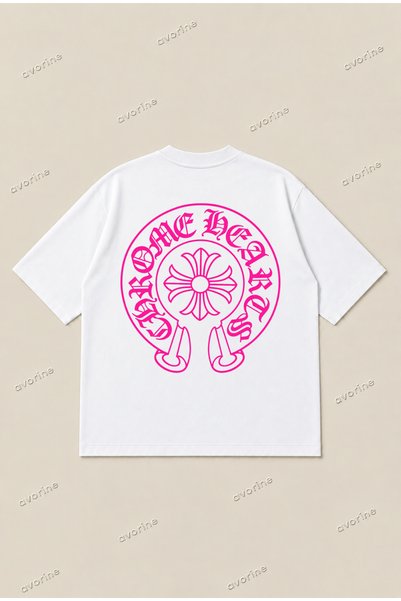 Moon Dancer Chrome Hearts Neon Pink Oversize Unisex Boxy Fit 100% Cotton Breathable T-Shirt |   Streetwear