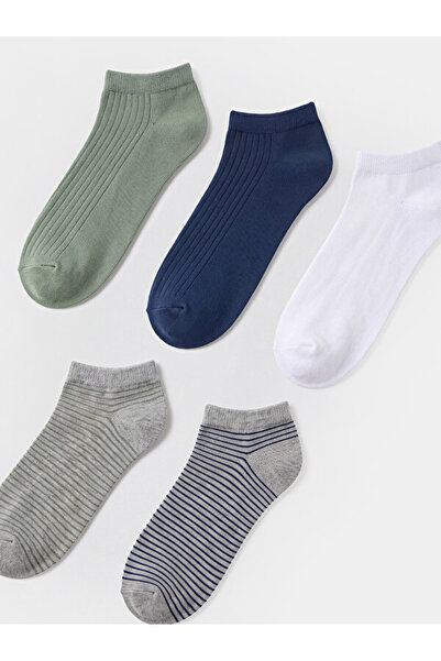 LC Waikiki Esvab • Modern & Distinctive Embroidered Men's Bootie Socks 5-Pack