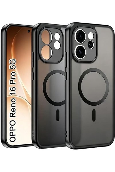 GENERAL حافظة مغناطيسية لهاتف OPPO Reno16 Pro، باللون الأسود