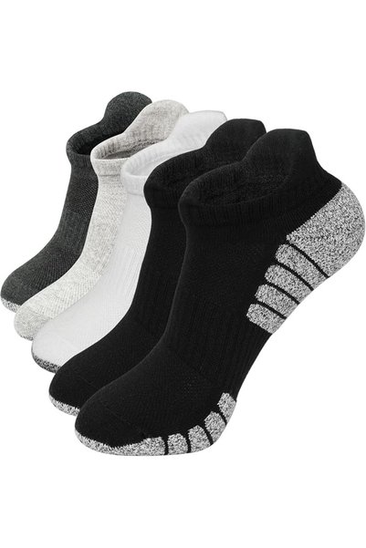 GENERAL 5 Pairs Running Ankle Cotton Socks for Men Women