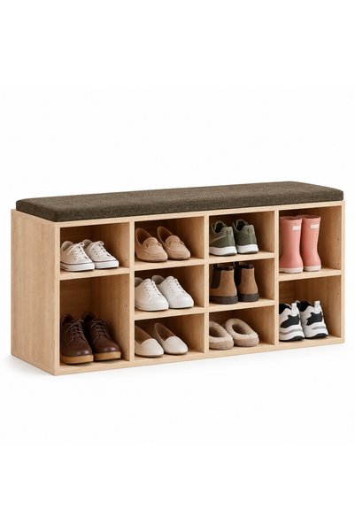 Muvu Dulap pentru pantofi cu scaun, bancă, modern, culoare stejar