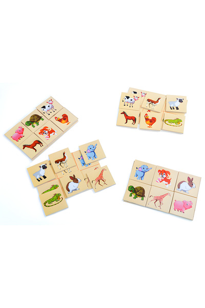 MACVI Joc Educativ de Asociere Teno®, 24 piese, din lemn, cu animale, modele ...