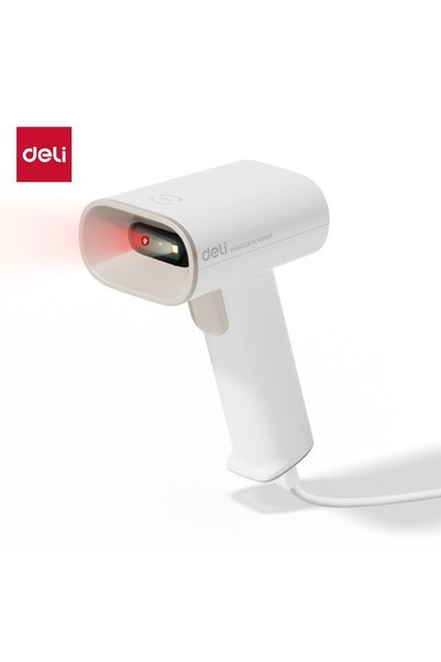 Deli Handheld Barcode Scanner White