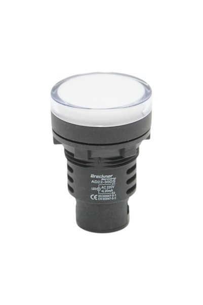 UTB Indicator de semnalizare LED alb 220V AC 30mm Breckner Germania